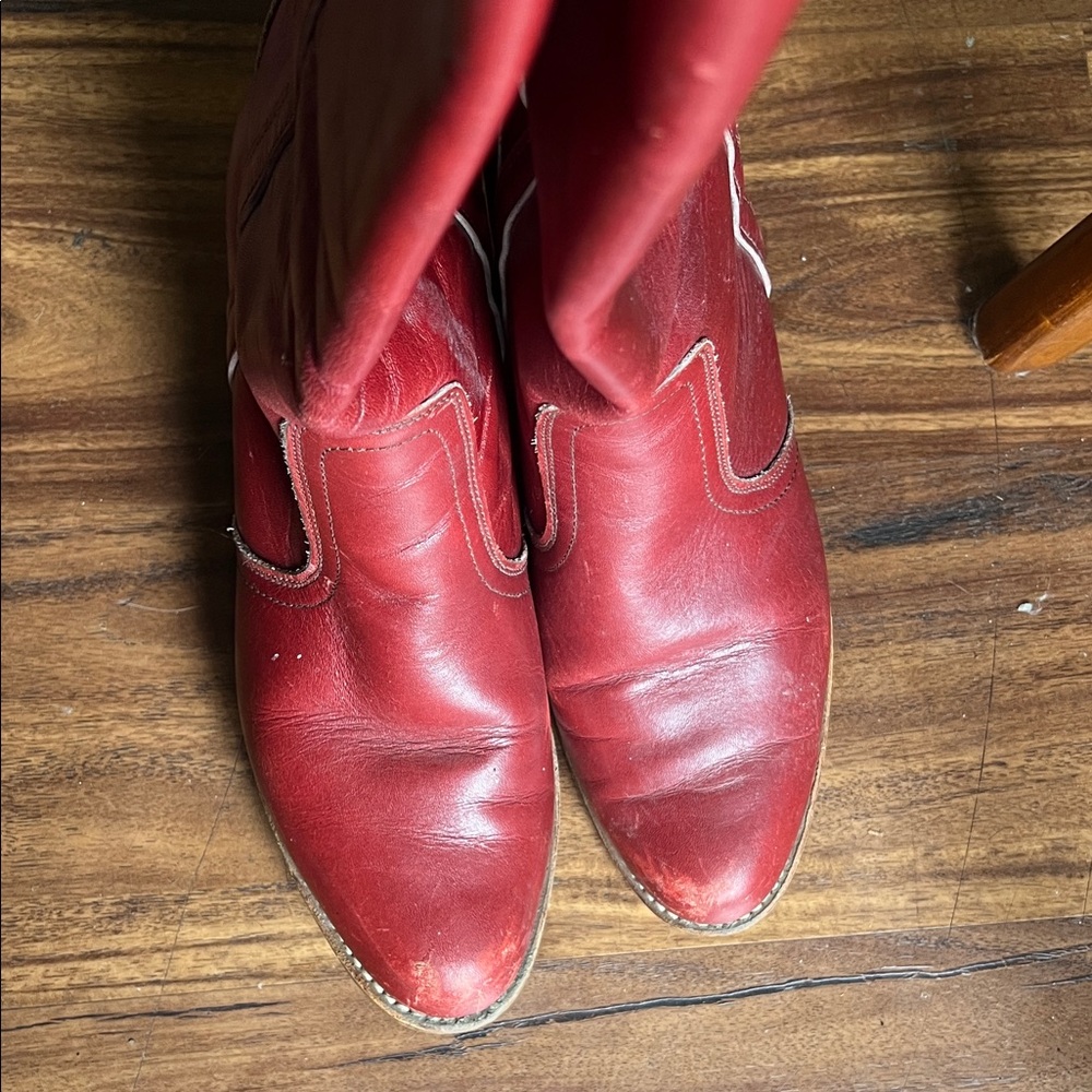 Vintage Dexter Women's Red Leather Boots by - Picture 5 of 6